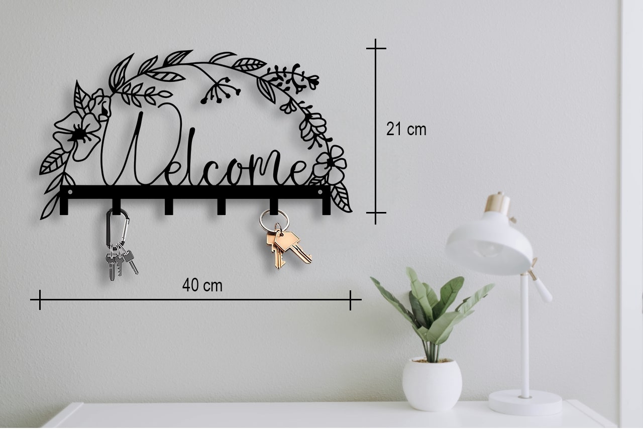 Colgador de Llaves Welcome Floral